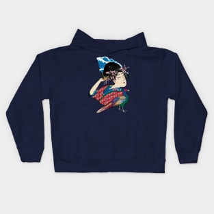 Ukiyo-e Geisha Portrait Kids Hoodie